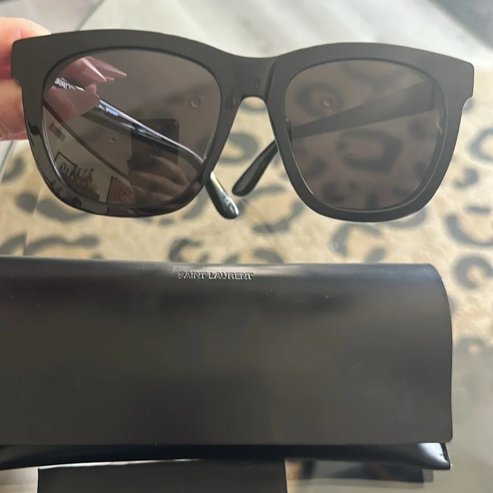 Saint Laurent Black Sunglasses with Dark Gray Lenses